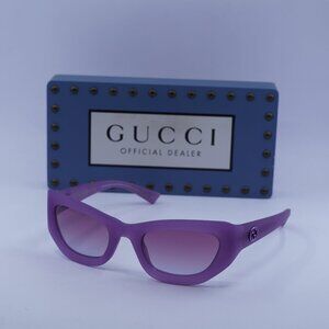 Gucci GG1784S 004 Cat Eye Sunglasses - Matte Milky Lilac/Violet